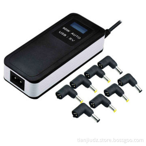 90W Universal LCD USB Power Chargers for Notebook with RoHS Compliant Material and 270g Weight